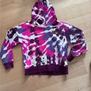 Justice Kids Tie-Dye Hoodie - Fuchsia and Violet